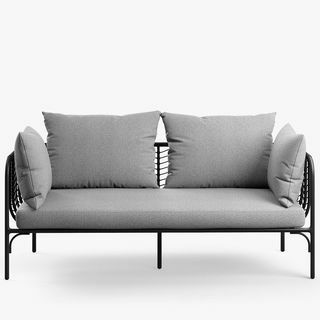 Chevron 2-Seat Garden Sofa, Μαύρο / Γκρι