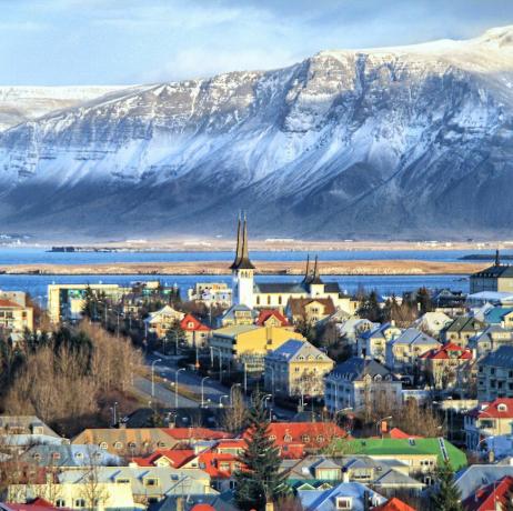 Εικονική παράσταση πόλης του Ρέικιαβικ στην Ισλανδία