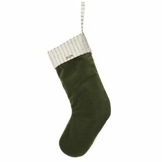 Χριστουγεννιάτικη βελούδινη κάλτσα σε πράσινο χρώμα