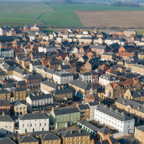 ariel άποψη της ανάπτυξης του Poundbury