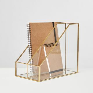 Maka Gold & Glass Desk Organizer