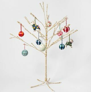 Μεταλλική κλωστή Λευκό & Χρυσό Χριστουγεννιάτικο Δέντρο Μεγάλο