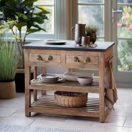 Toby Freestanding Kitchen Island σε μαύρο χρώμα