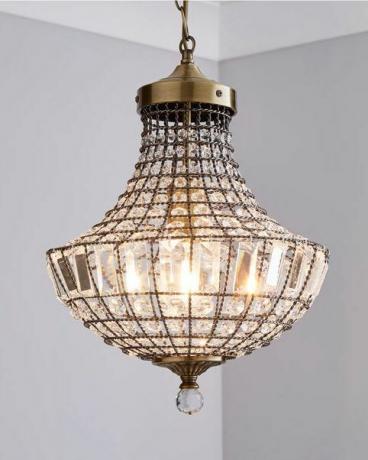 Knightsbridge Crystal Antique Brass Chandelier