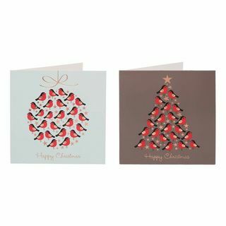 Ανακυκλώσιμη Χριστουγεννιάτικη κάρτα Robin Foiled
