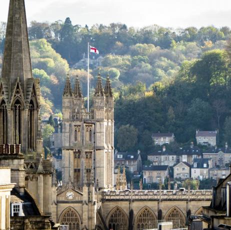 Άποψη του παραδοσιακού αβαείου εκκλησιών στο Bath Αγγλία