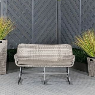 Καναπές Vasto 2 Seat Rattan Garden σε γκρι