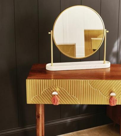 Fiore Gold Brass & Mango Wood Dressing Table