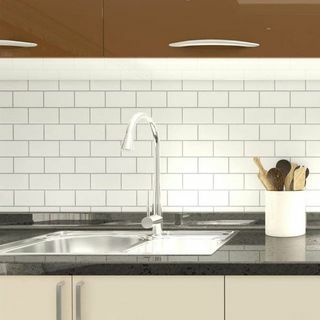 Peel-and-Stick Subway Tile Backsplash