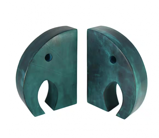 Teal Elephant Book Ends, Σκαλιστά Gorara Soapstone