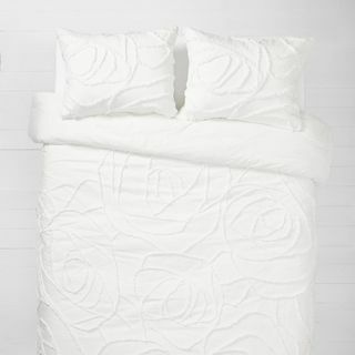 Λευκό Boho Rose Comforter και Sham Set