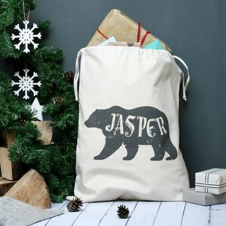 Εξατομικευμένη Χριστουγεννιάτικη τσάντα με πολική αρκούδα