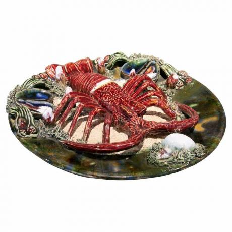 Αντικέ πορτογαλικής κεραμικής Palissy Style Majolica Lobster, 1900