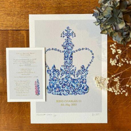 Coronation 'Delphinium Crown' A4 Limited Edition Εκτύπωση σε μπλε χρώμα