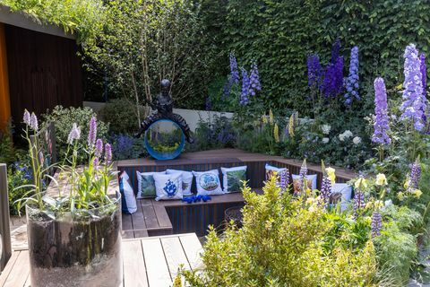 έκθεση λουλουδιών τσέλσι 2022 ο νέος μπλε κήπος του Πίτερ ανακάλυψε το έδαφος από τη σχεδιάστρια Juliet Sargeant