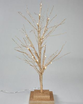 Μικρό χριστουγεννιάτικο δέντρο Pre Lit Twig που λειτουργεί με μπαταρία Gold Champagne