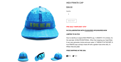 Ikea Frakta καπέλο σακούλα