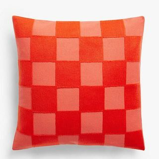 John Lewis Cheerboard Cushion, Lava