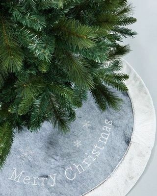 Φούστα από χριστουγεννιάτικο δέντρο από γκρι γούνα