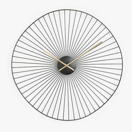 Οργανικό Σχήμα Μεταλλικό Αναλογικό Ρολόι Τοίχου, 60cm, Μαύρο