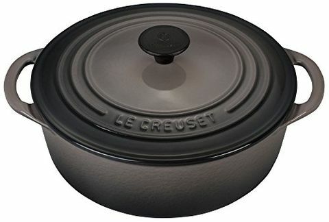 Le Creuset στρογγυλό κοκοτένι, σμάλτο χυτοσίδηρο, Flint