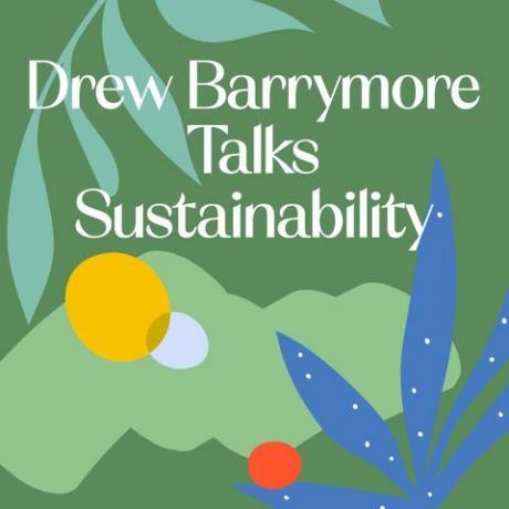 γραφικό για την Drew Barrymore μιλάει για τη βιωσιμότητα