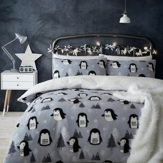 Σετ χριστουγεννιάτικη παπλωματοθήκη Cozy Penguin Fleece