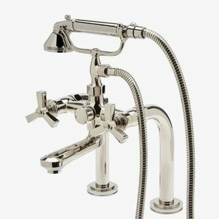 Aero Deck Mounted Exposed Tub Filler with Metal Handshower και Cross Handles