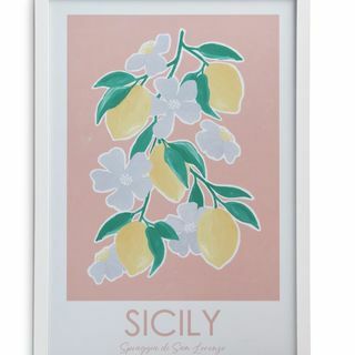 Τέχνη τοίχου με κορνίζα Sicily Floral