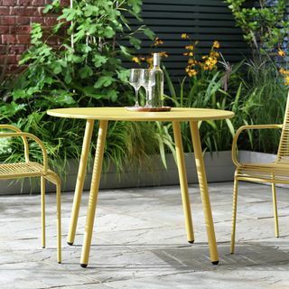 Argos Home Ipanema Round 4 Seater Garden Table - Κίτρινο