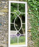 Ψηλό ορθογώνιο κρέμα μεταλλικό κήπο καθρέφτη