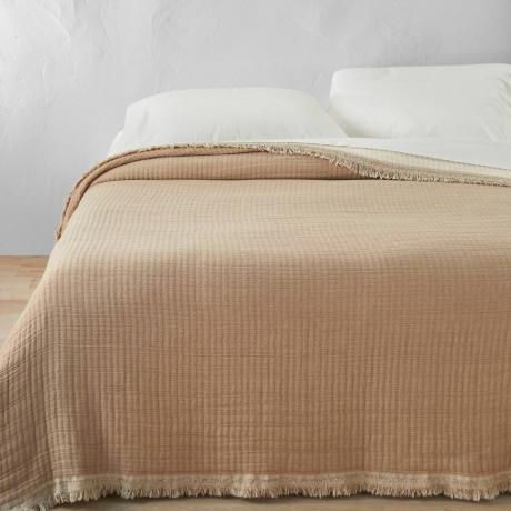 King Reversible Coverlet Chambray από βαμβακερή υφή NaturalWarm Brown - Casaluna™