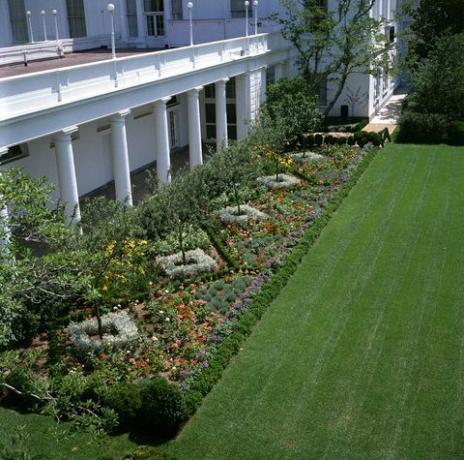 kn c22770 13 Ιουλίου 1962 κήπος με τριανταφυλλιές, θέα παρακαλώ πιστώστε "robert knudsen white house φωτογραφίες john f kennedy προεδρική βιβλιοθήκη και μουσείο, boston"