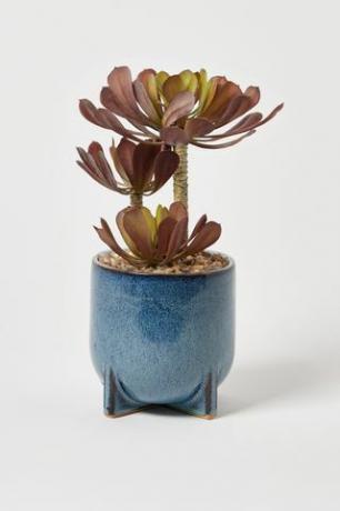 Abuo Blue Ceramic Footed Plant Pot Medium