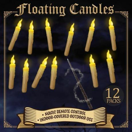 Κεριά χωρίς φλόγα με τηλεχειριστήριο Magic Wand (12-pack)