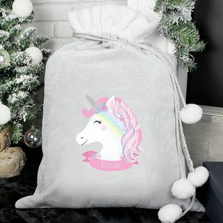 Εξατομικευμένη χριστουγεννιάτικη τσάντα Unicorn Grey