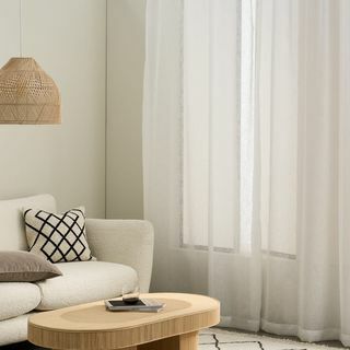 Mateu Sheer Linen Look Ζεύγος Κουρτίνες, 140 x 260 cm, Λευκό