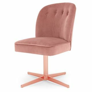 Καρέκλα γραφείου Margot, Blush Pink Velvet και Copper