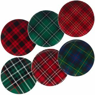 Plaid Dessert Plates, 6 συσκευασία