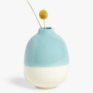 Country Bud Vase, H11cm, Μπλε / Λευκό