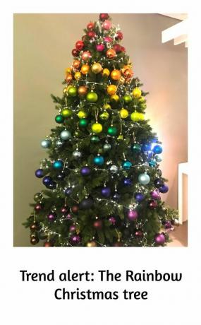 John Lewis Χριστουγεννιάτικο δέντρο ουράνιου τόξου 2018 - Χριστουγεννιάτικο δέντρο διακόσμηση τάση