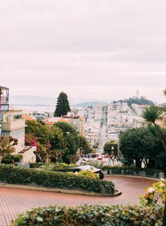 Lombard street από ψηλά στο Σαν Φρανσίσκο, Καλιφόρνια, Ηνωμένες Πολιτείες