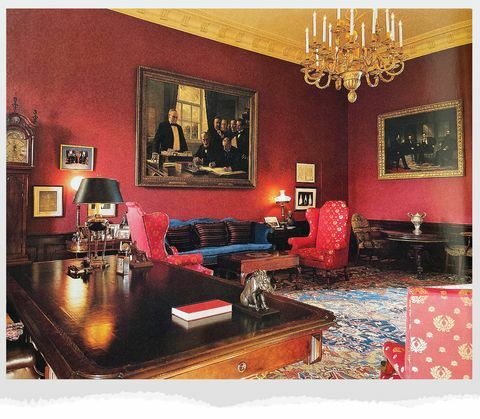 ο Λευκός Οίκος της εποχής της Κλίντον που σχεδιάστηκε από τον kaki hockersmith, όπως φαίνεται στο τεύχος του 1994 του house beautiful