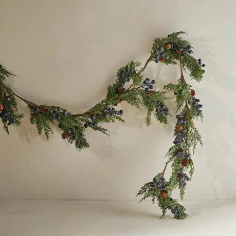 Faux Cypress with Pinecones + Berries Garland