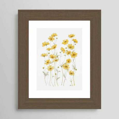 Κίτρινο Cosmos Flowers με πλαίσιο Τέχνης