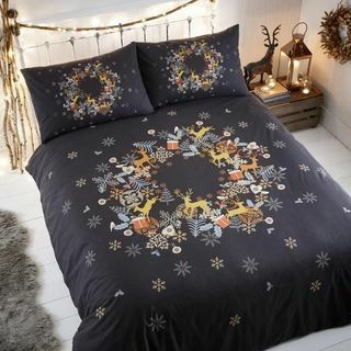 Χριστουγεννιάτικο σετ κρεβάτι Holly Wreath Multi