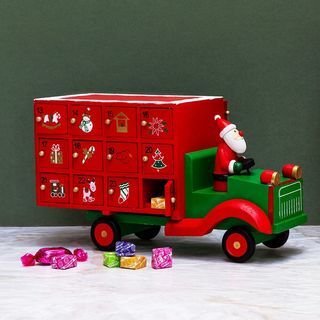 Ξύλινο ημερολόγιο Advent Santa Lorry